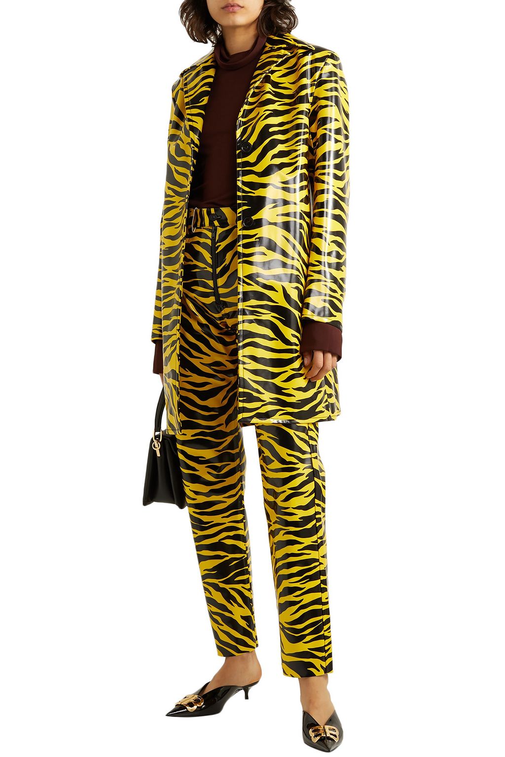 KWAIDAN EDITIONS Tiger-print PU coat