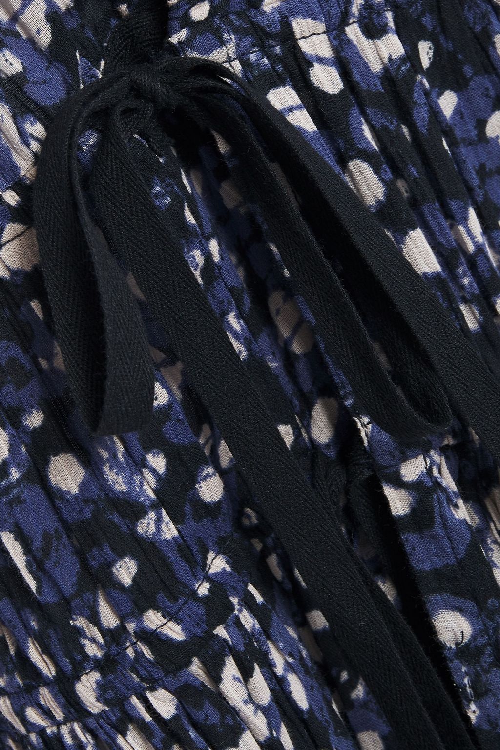 ULLA JOHNSON Bedrucktes Midikleid aus Baumwollgaze mit Schleife
