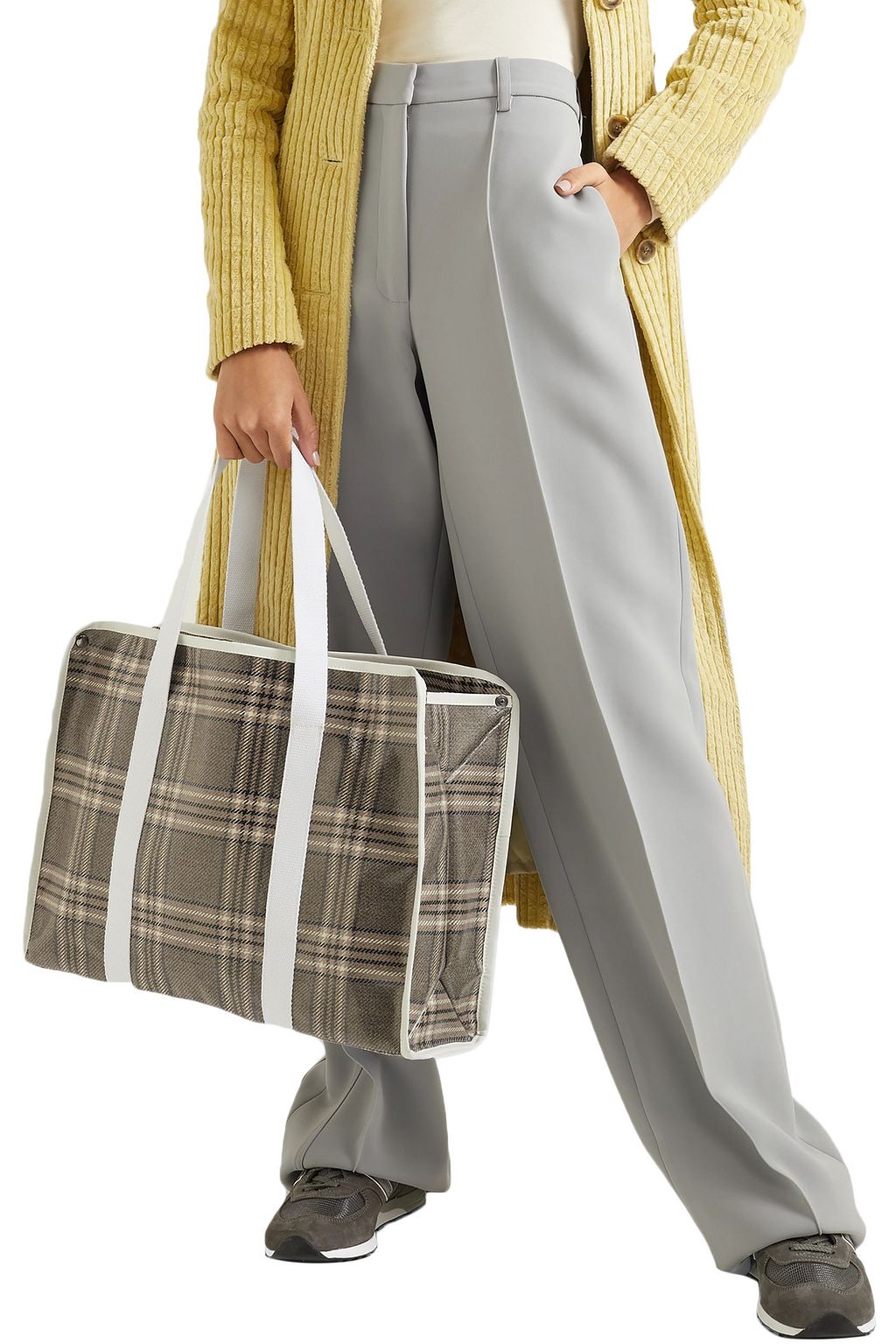 KASSL EDITIONS Medium checked coated-canvas tote