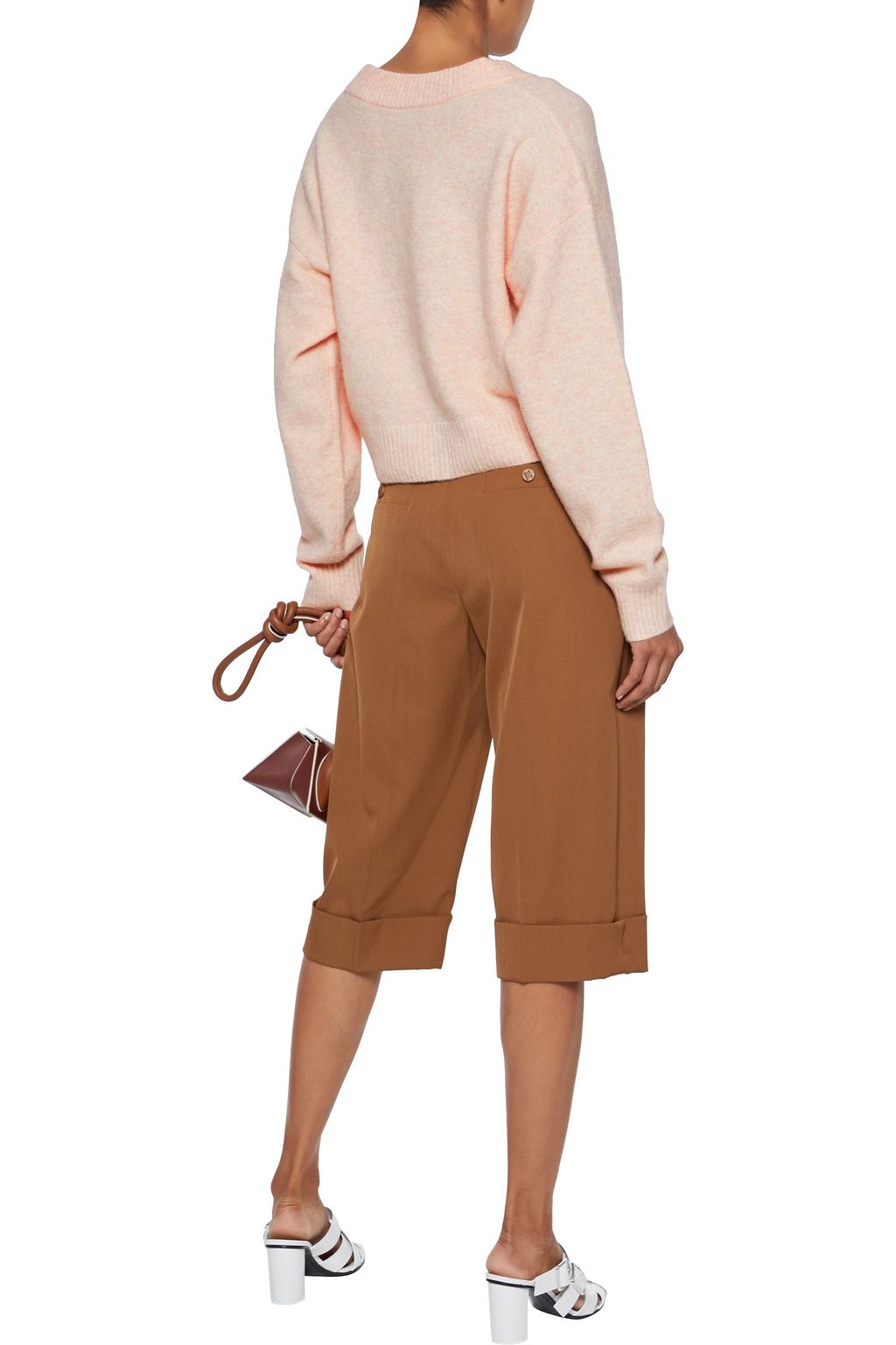 3.1 PHILLIP LIM Cropped mélange brushed knitted sweater