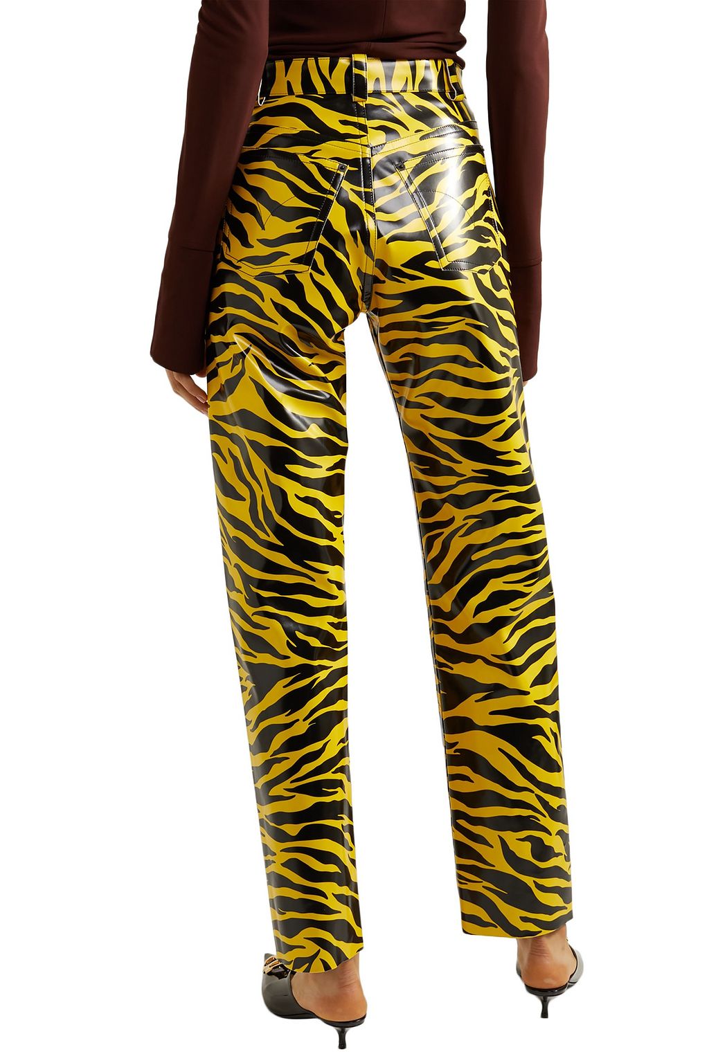 tiger print flare pants