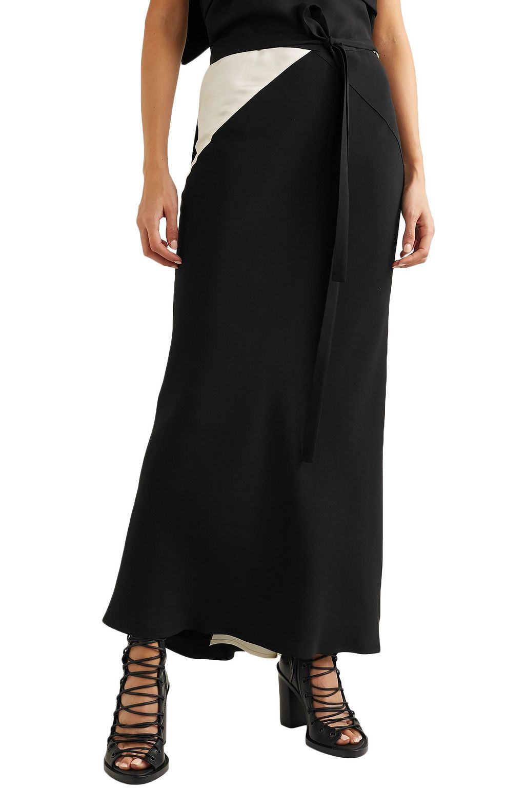 HAIDER ACKERMANN Two-tone crepe wrap maxi skirt