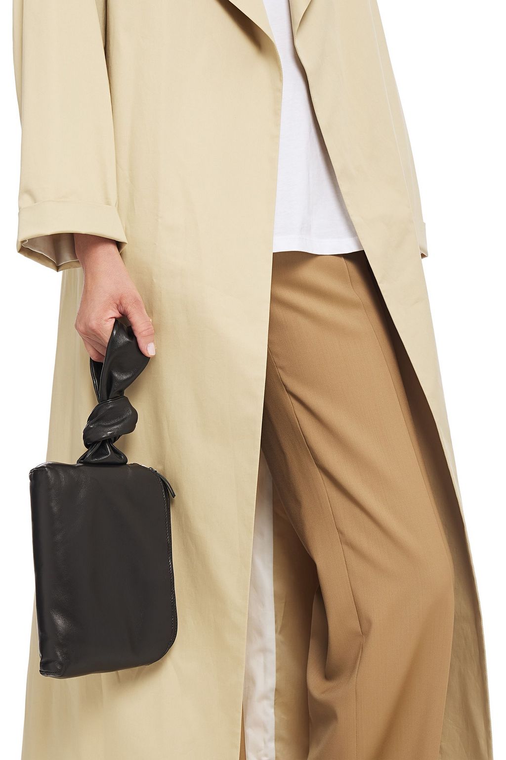 THE ROW Wristlet leather clutch