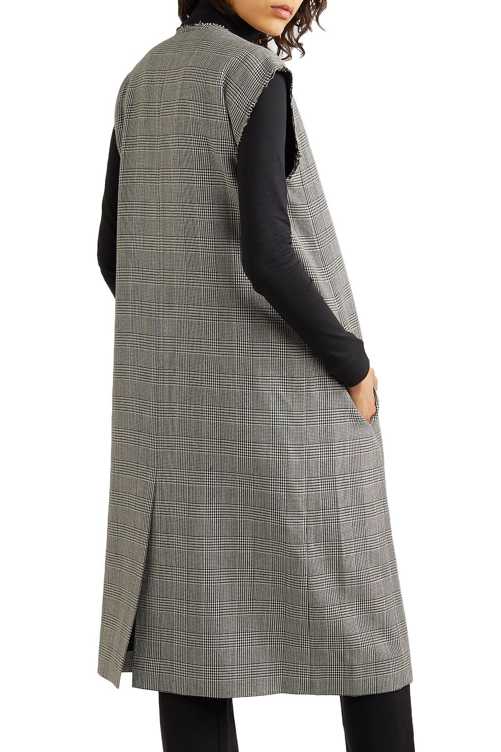 VETEMENTS Frayed Prince of Wales checked wool vest