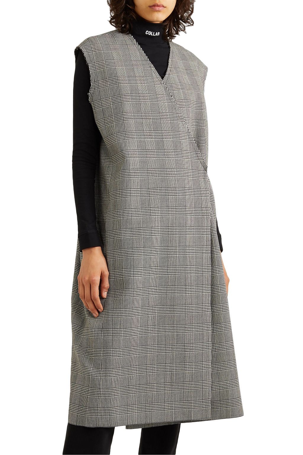 VETEMENTS Frayed Prince of Wales checked wool vest