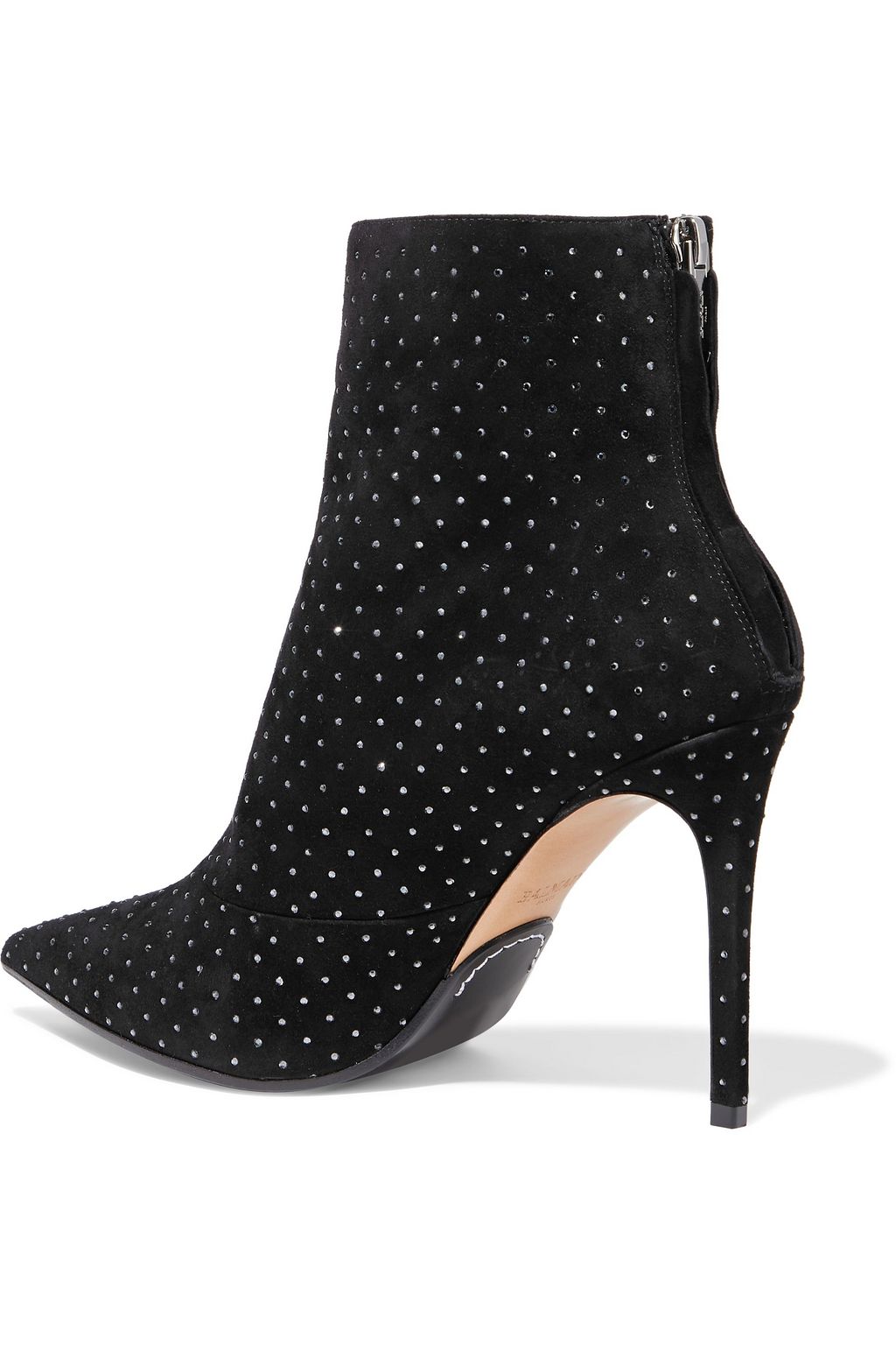 BALMAIN Blair crystal-embellished suede ankle boots