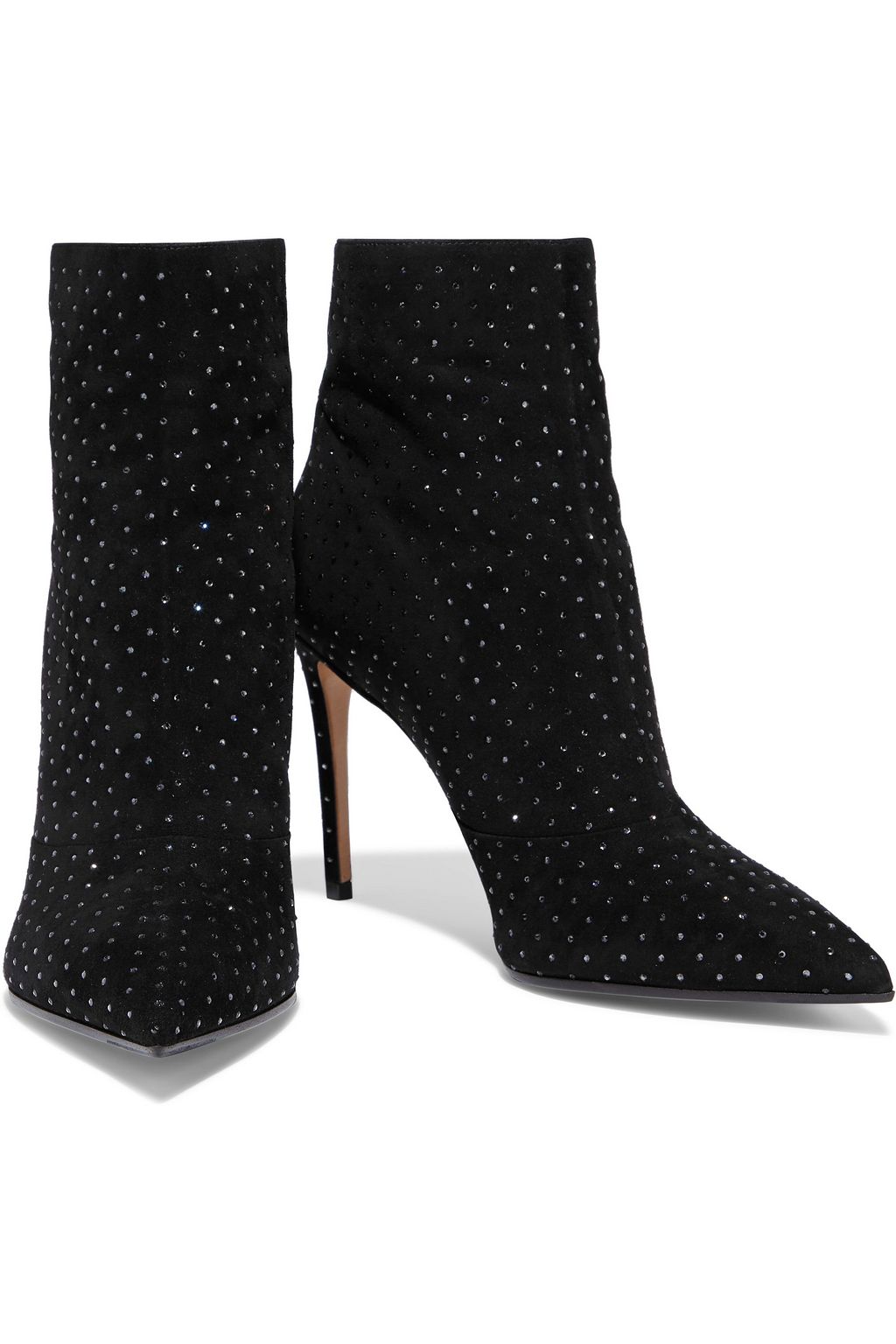 BALMAIN Blair crystal-embellished suede ankle boots