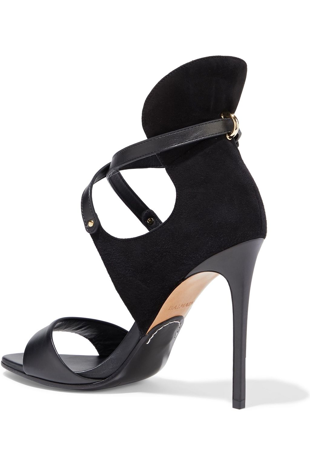 BALMAIN Acacia suede and leather sandals