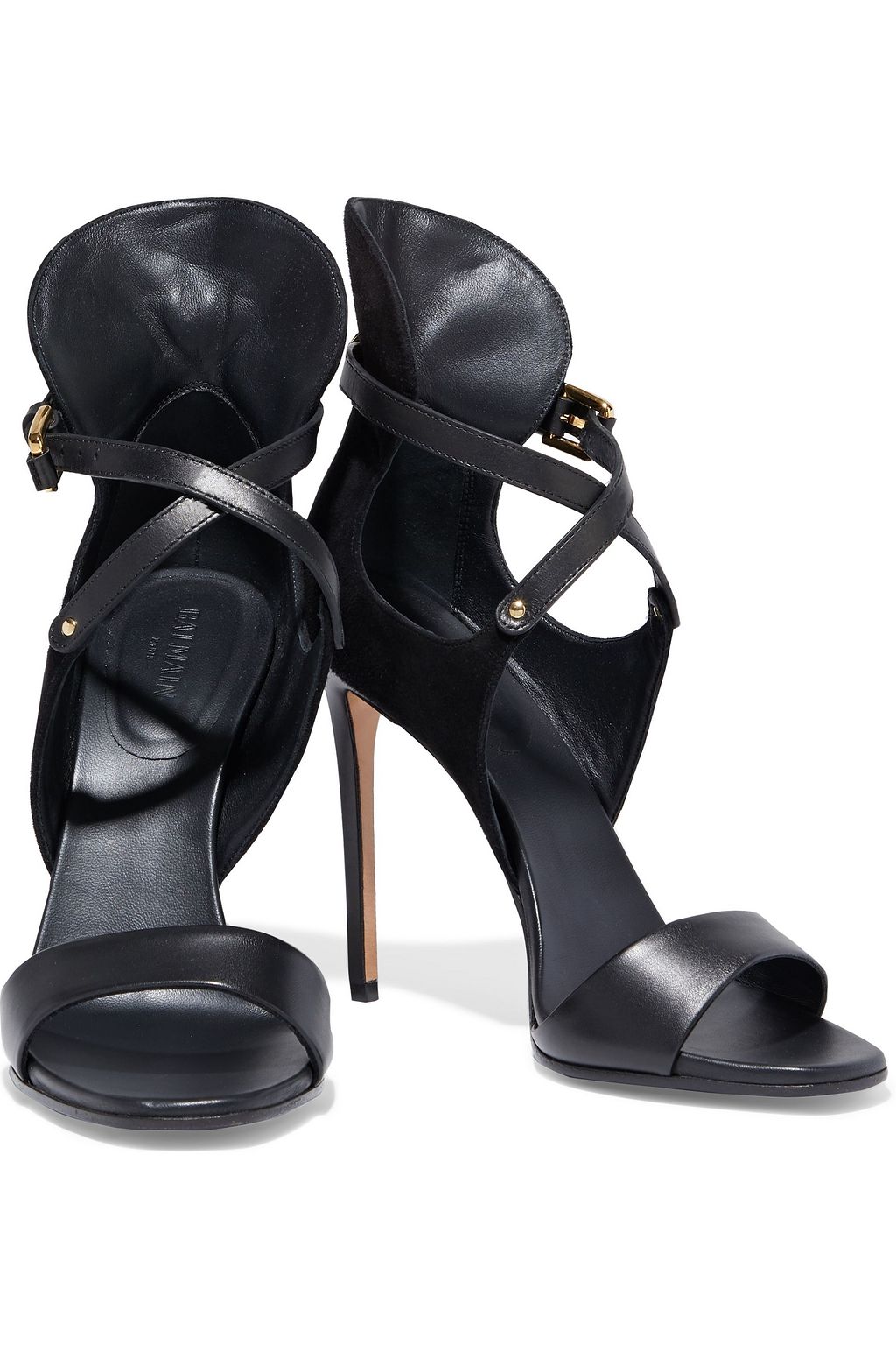 BALMAIN Acacia suede and leather sandals