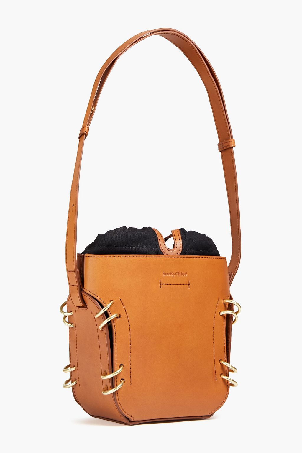 SEE BY CHLOÉ Alvy ring-embellished leather bucket bag