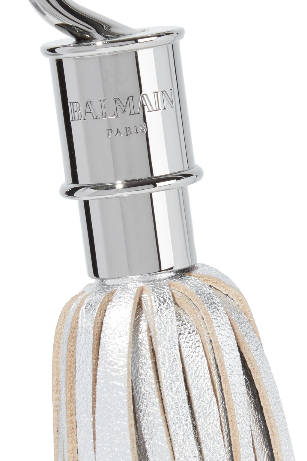 BALMAIN Tasseled leather keychain