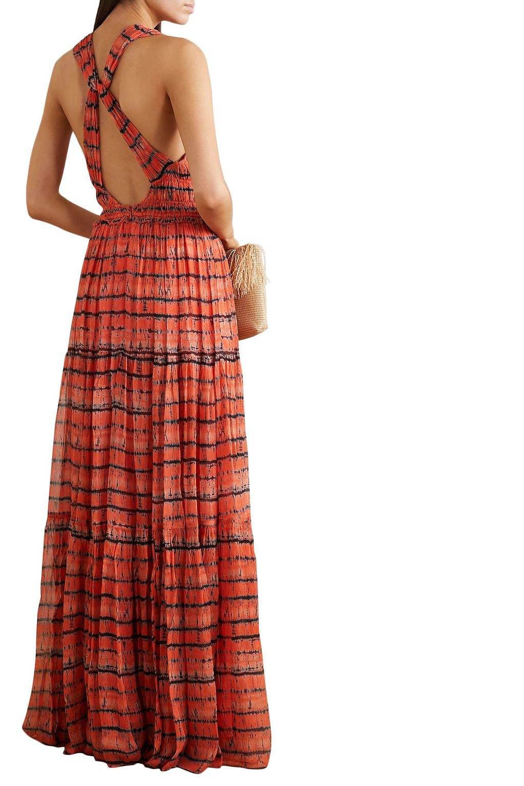 ULLA JOHNSON Freesia twist-back tie-dyed silk-georgette maxi dress