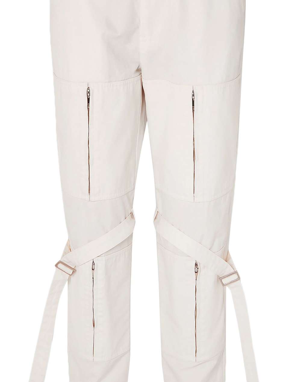 zip-detailed cotton-canvas tapered pants