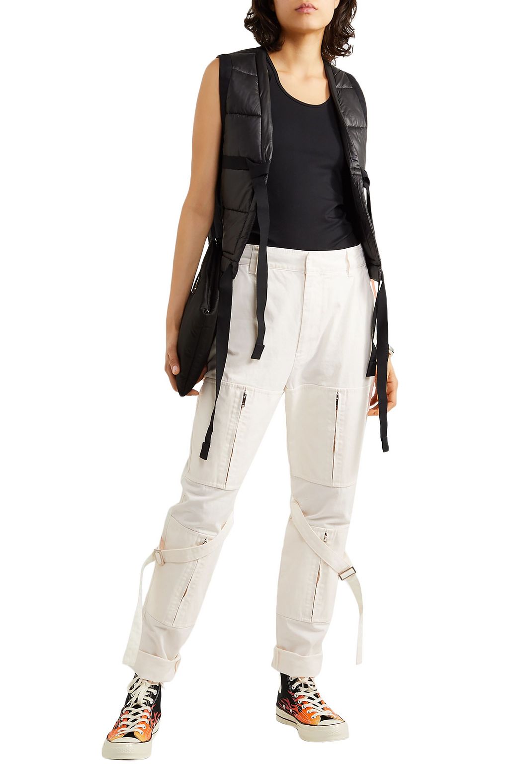 AMBUSH Zip-detailed cotton-canvas tapered pants