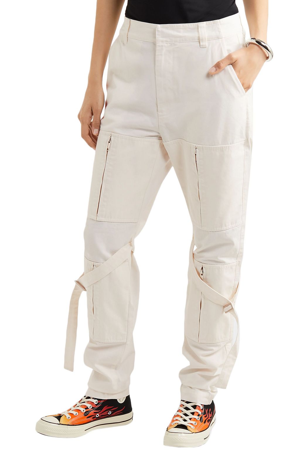 AMBUSH Zip-detailed cotton-canvas tapered pants