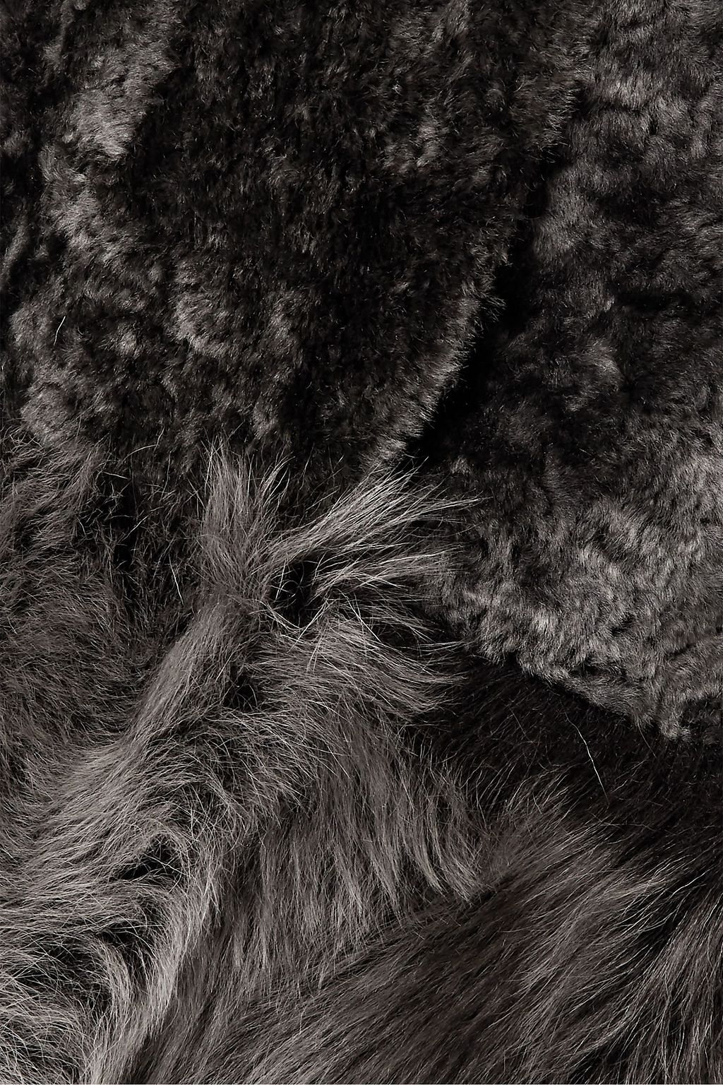 KARL DONOGHUE Paneled shearling coat