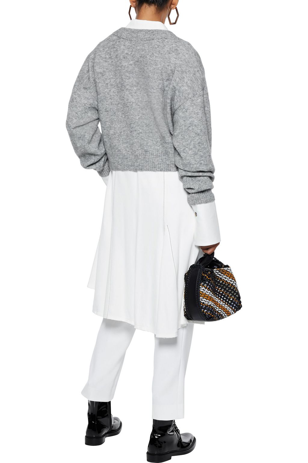 3.1 PHILLIP LIM Cropped mélange brushed knitted sweater