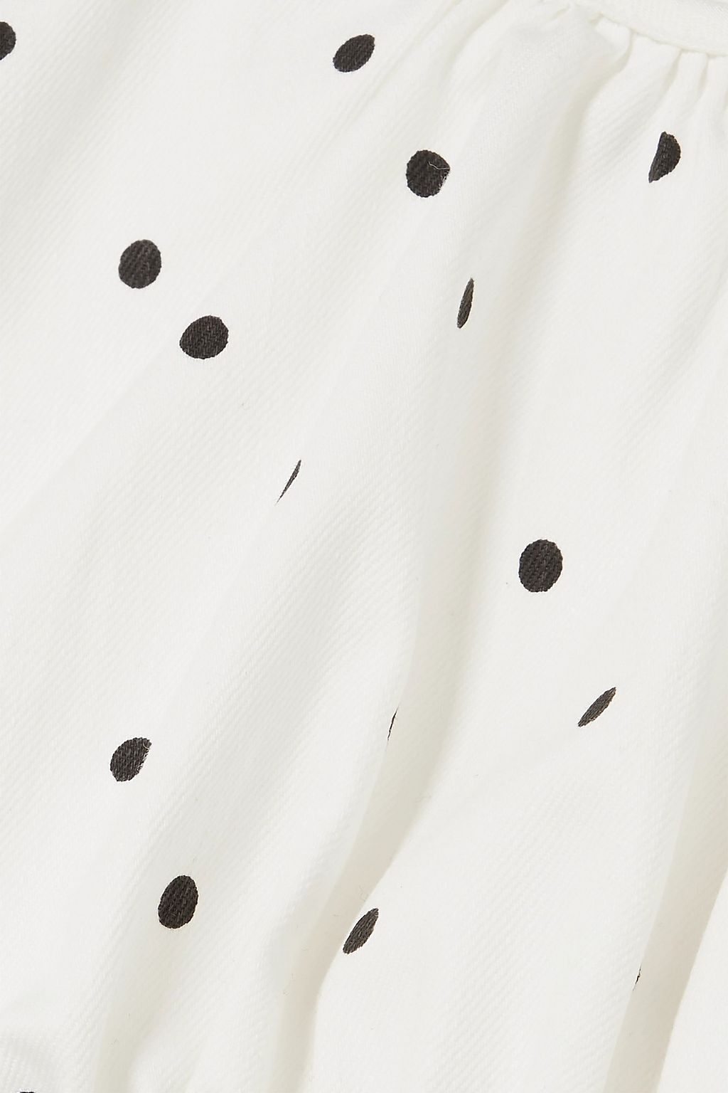 EVE DENIM Georgette cropped polka-dot cotton-blend twill top