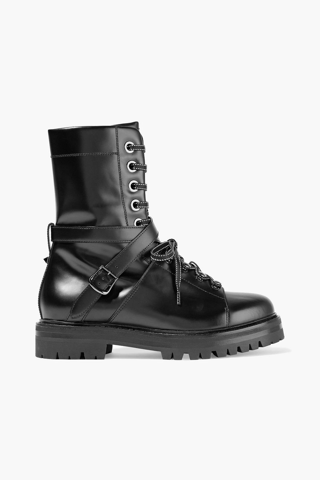 Black Leather combat boots | Sale up to 