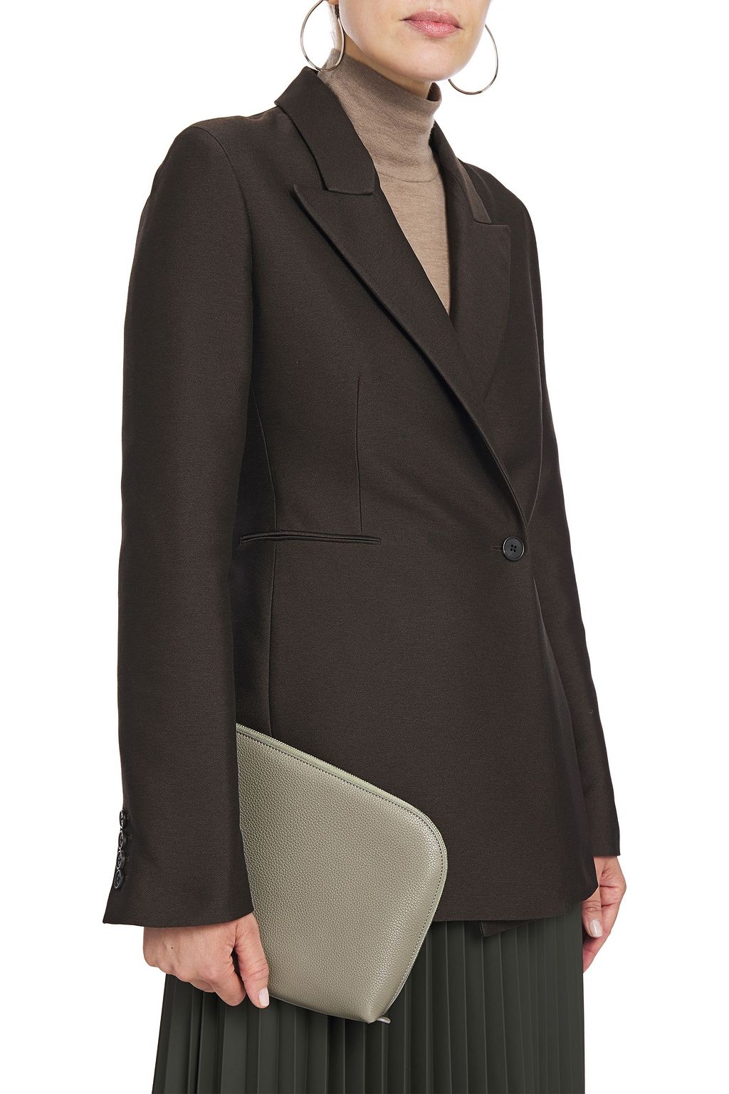THE ROW Medium Square pebbled-leather pouch