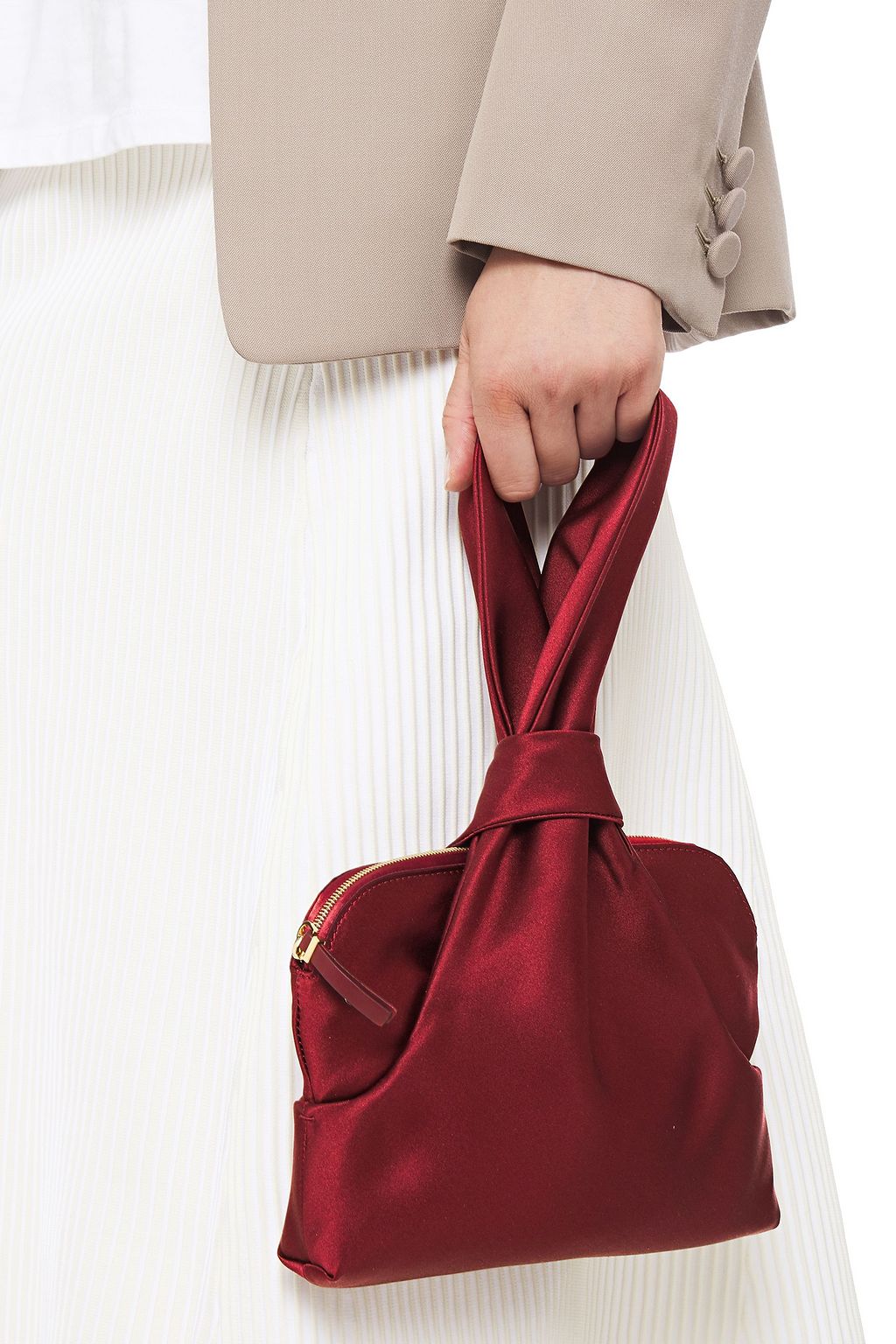 THE ROW Wristlet knotted satin clutch