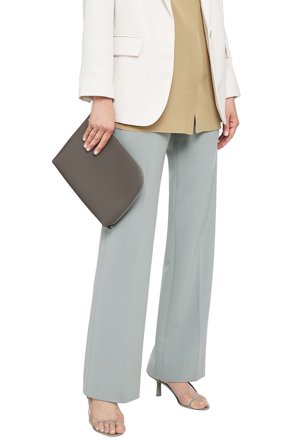 THE ROW Medium Square pebbled-leather pouch