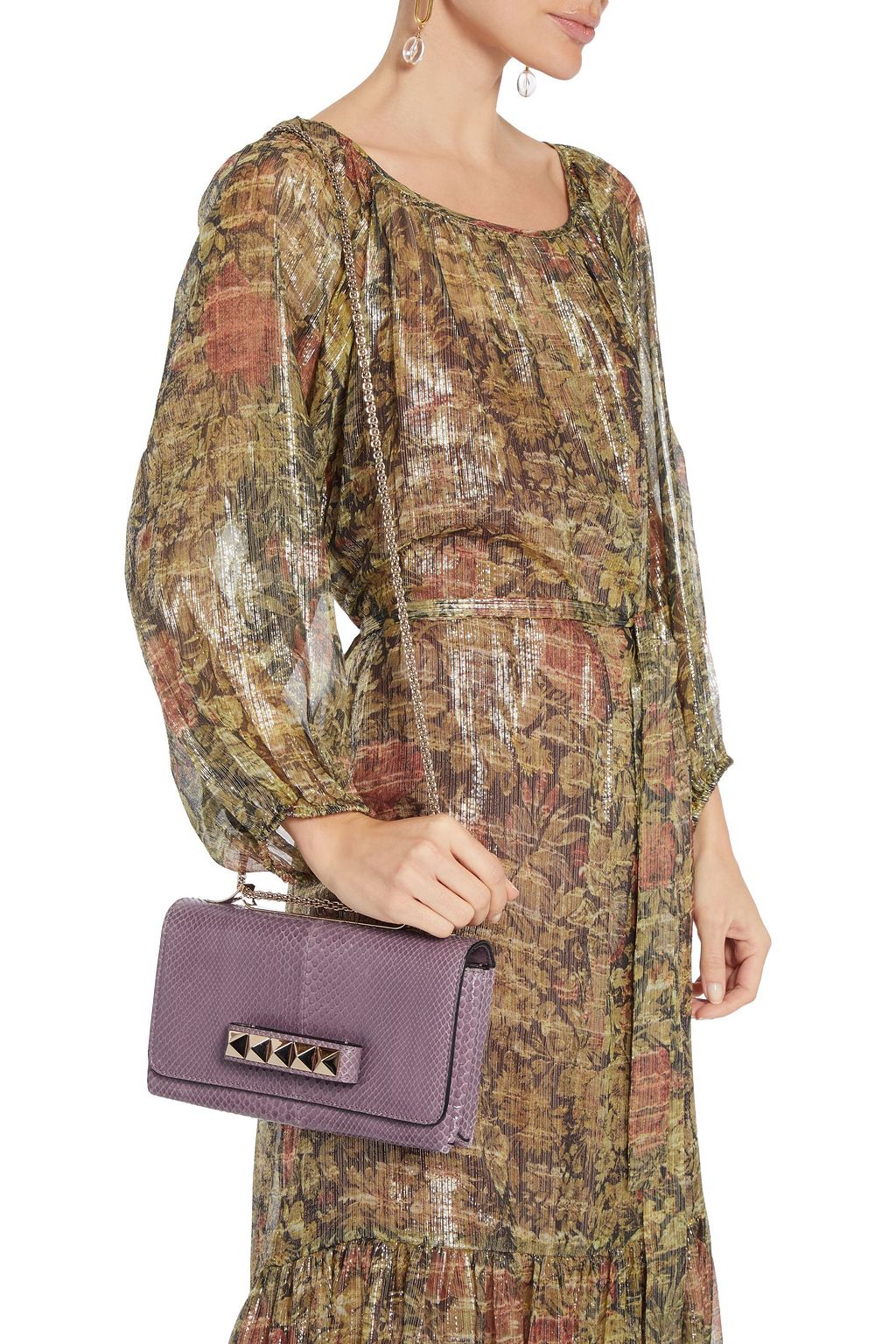 VALENTINO GARAVANI Va Va Voom snake-effect leather shoulder bag