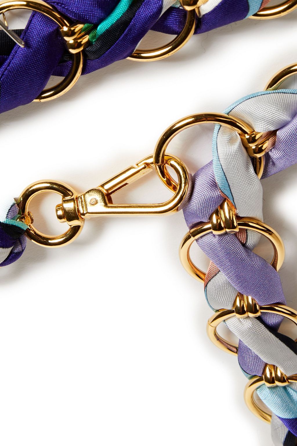 PUCCI Printed satin-twill and gold-tone belt