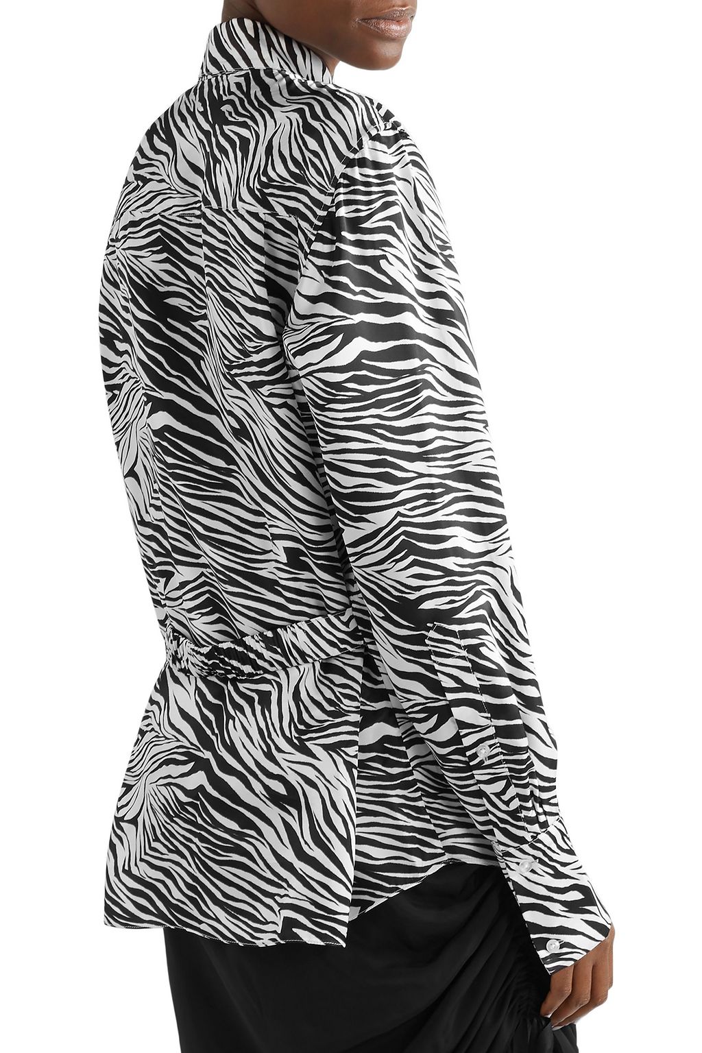 COMMISSION Banker zebra-print satin shirt