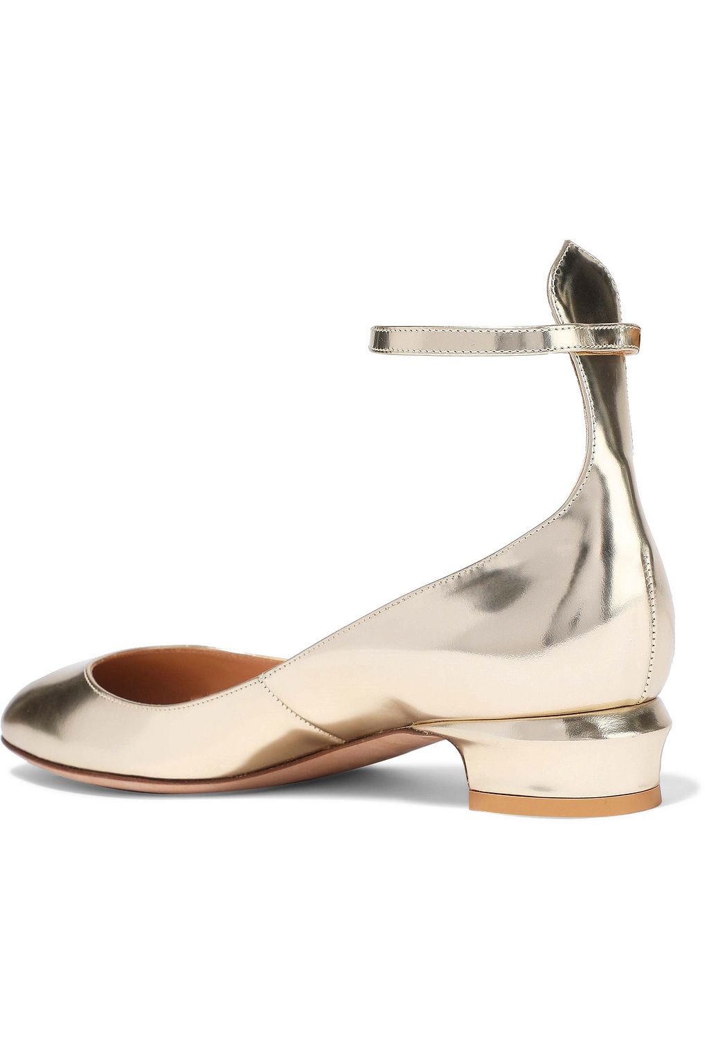 VALENTINO GARAVANI Mirrored leather ballet flats