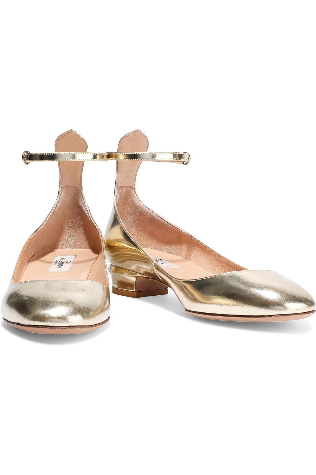 VALENTINO GARAVANI Mirrored leather ballet flats