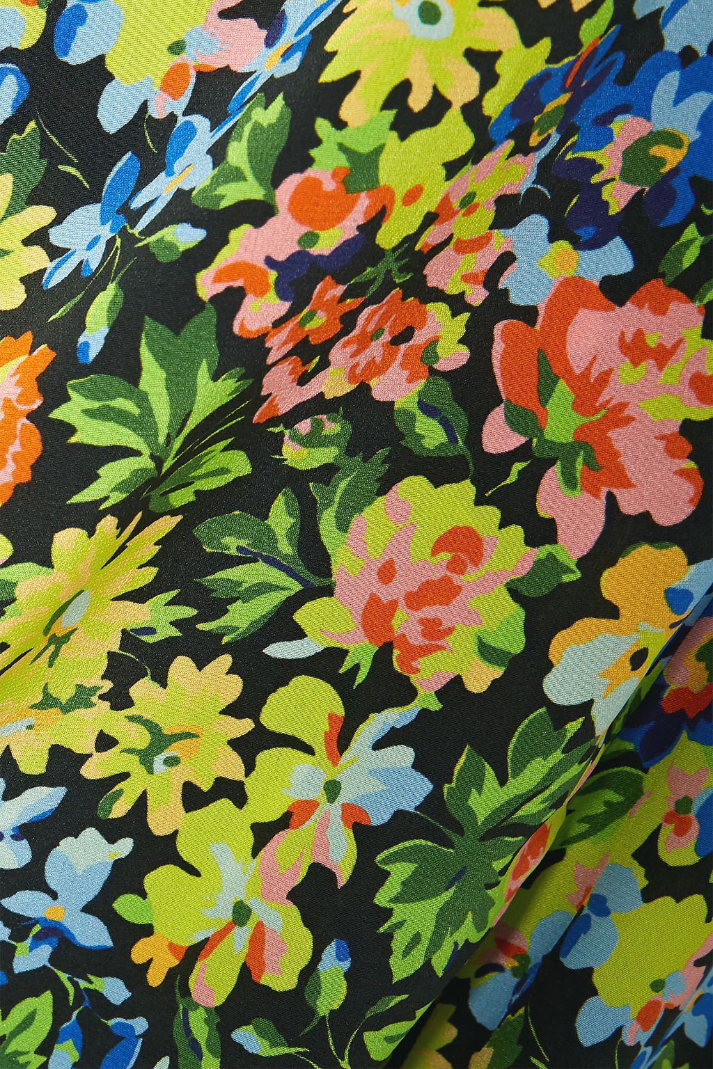 LES RÊVERIES Floral-print silk crepe de chine halterneck midi dress