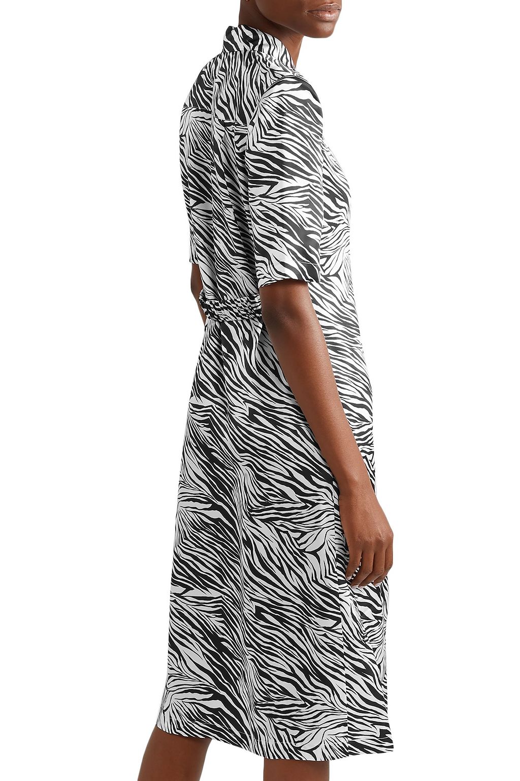 COMMISSION Zebra-print satin dress
