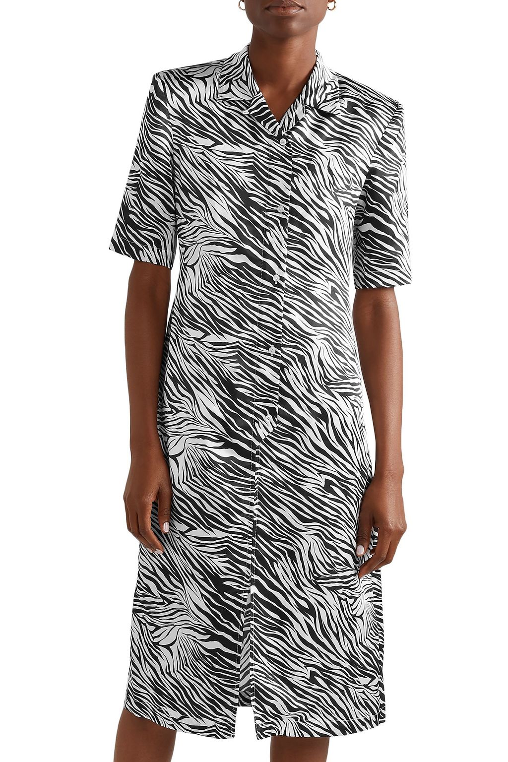 COMMISSION Zebra-print satin dress