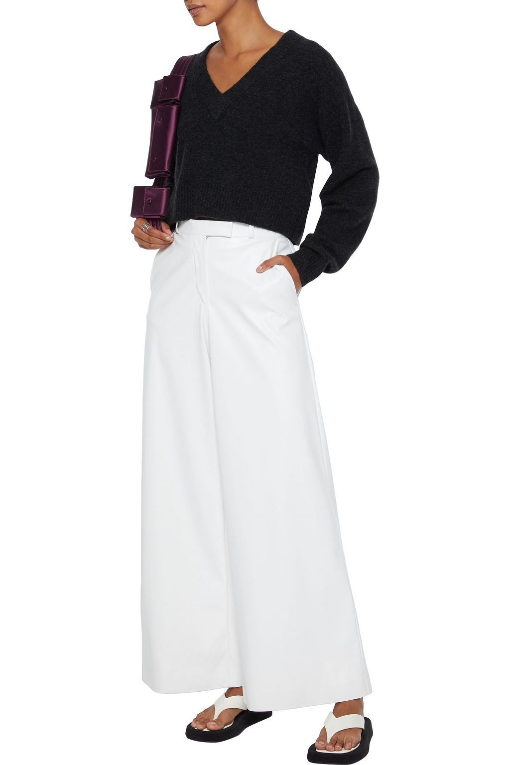 3.1 PHILLIP LIM Cropped brushed knitted sweater