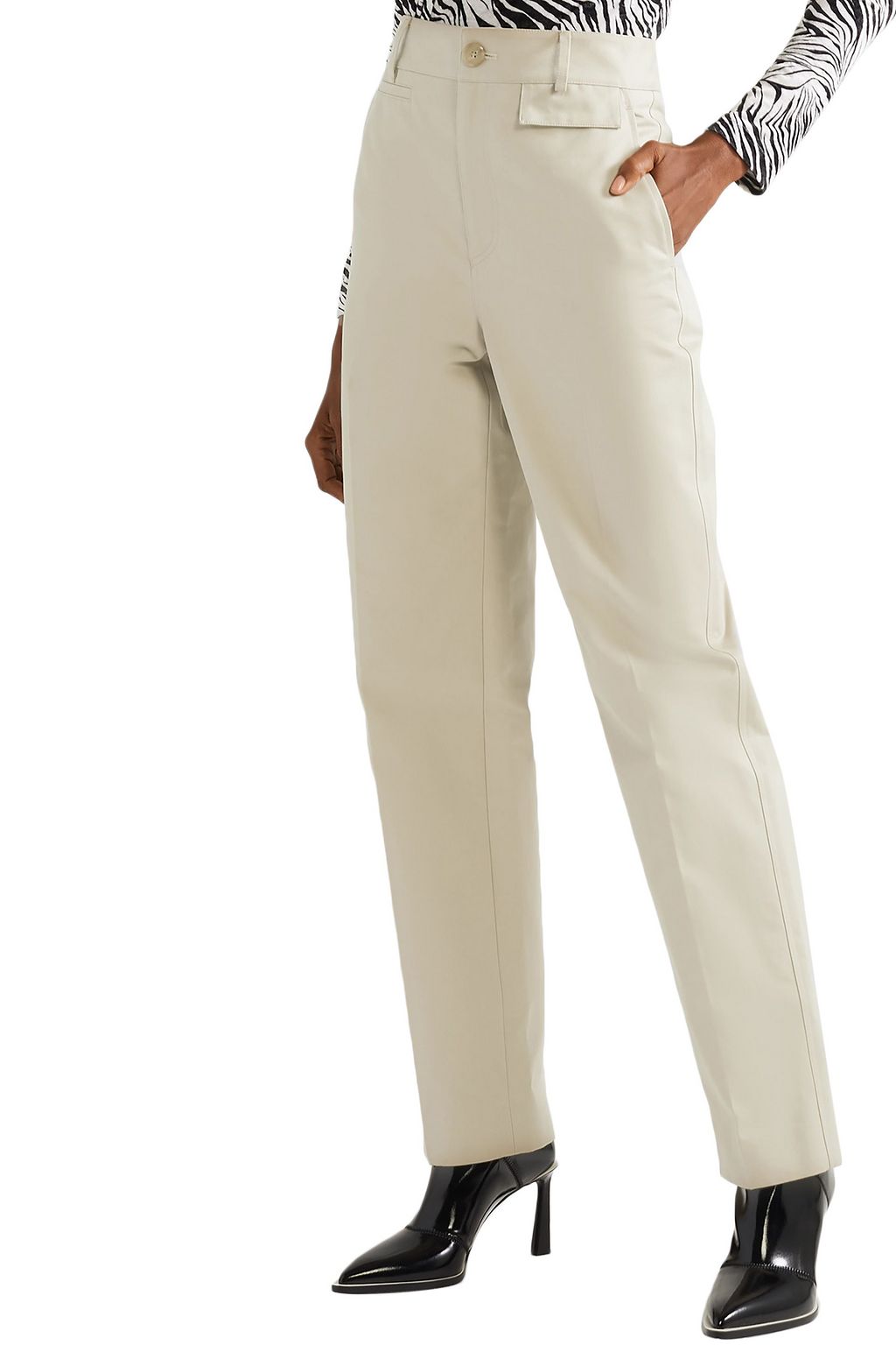 COMMISSION Cotton-gabardine straight-leg pants
