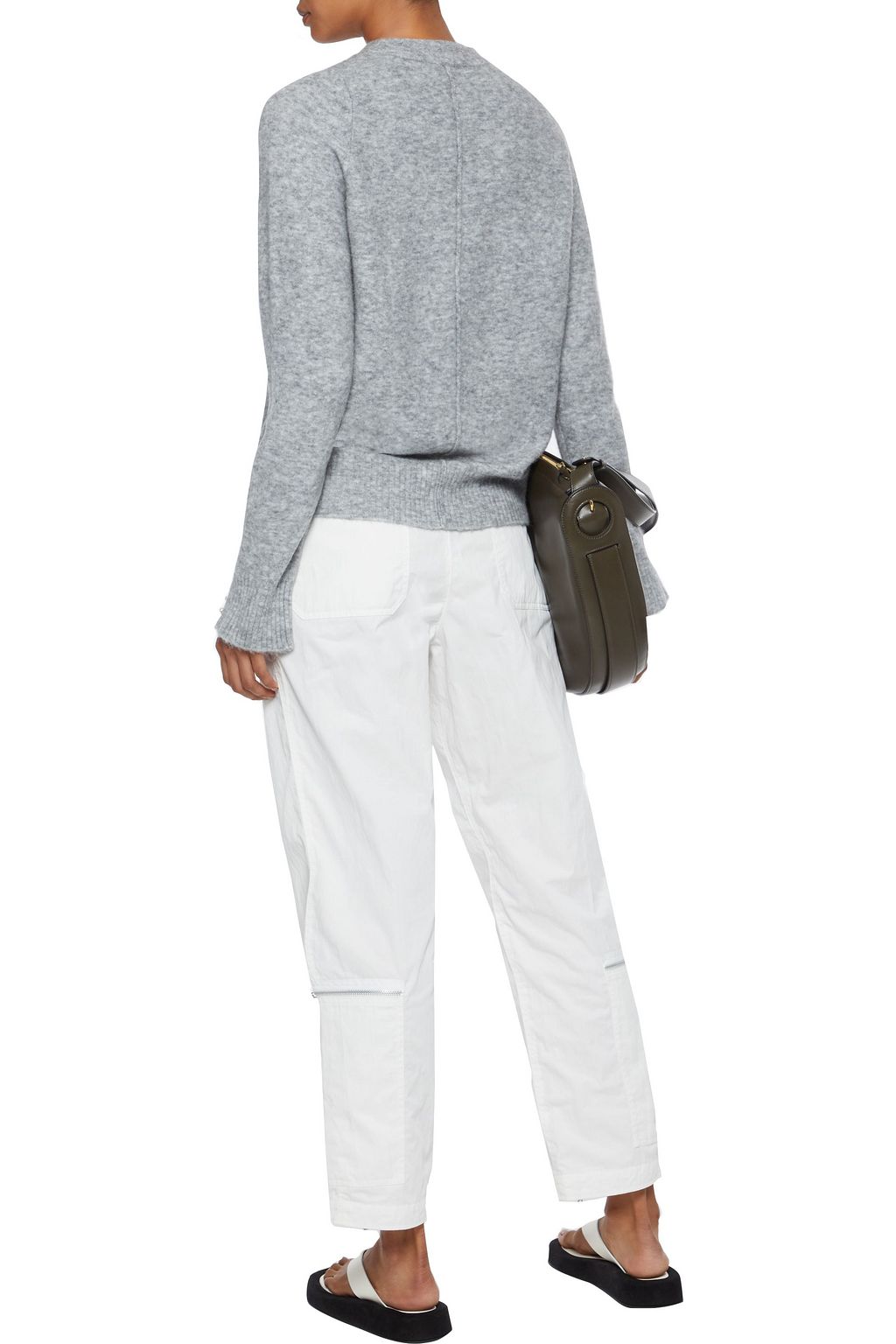 3.1 PHILLIP LIM Crystal-embellished brushed knitted sweater