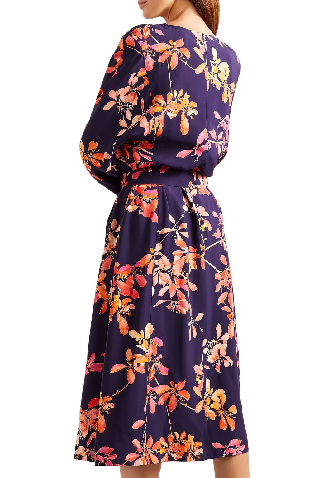 DRIES VAN NOTEN Dicina belted floral-print crepe midi dress