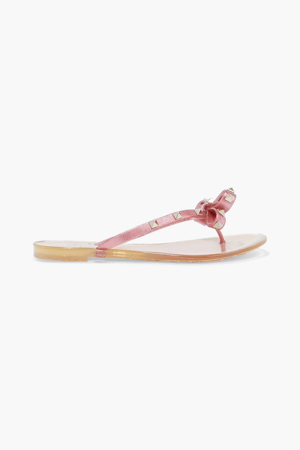 Rockstud bow-embellished glittered PVC flip flops | Sale up to 70% off |  THE OUTNET
