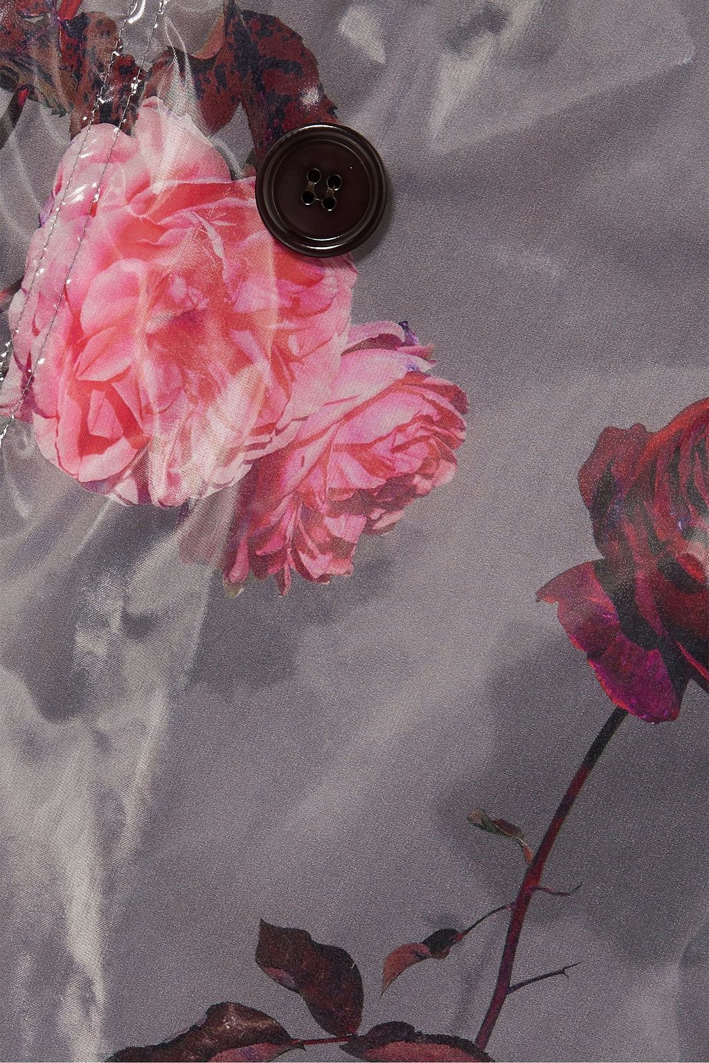 DRIES VAN NOTEN Floral-print PU trench coat