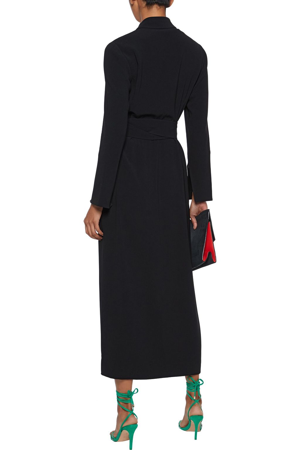 DIANE VON FURSTENBERG Jazzy satin-trimmed cady midi wrap dress | THE OUTNET