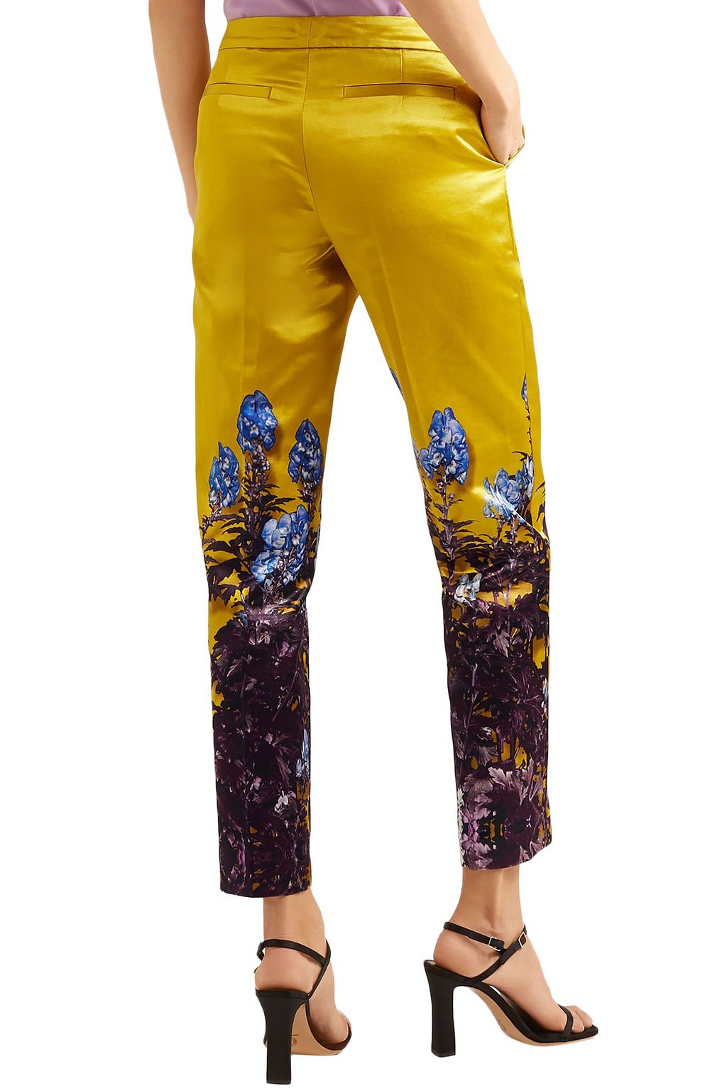 DRIES VAN NOTEN Poumas floral-print cotton-blend satin tapered pants