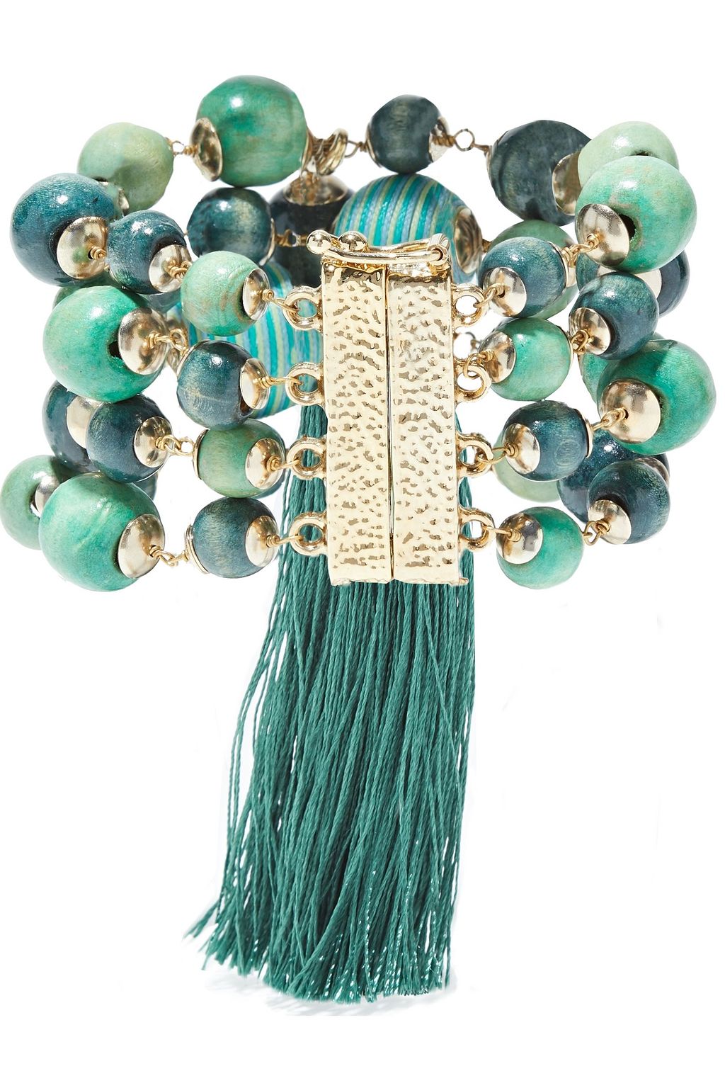 ROSANTICA Colonia gold-tone, bead and tassel bracelet
