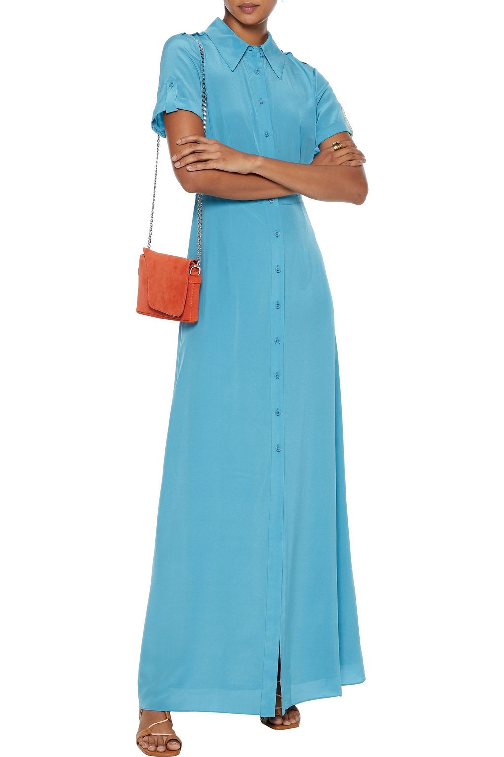 DIANE VON FURSTENBERG Georgia silk crepe de chine maxi shirt dress