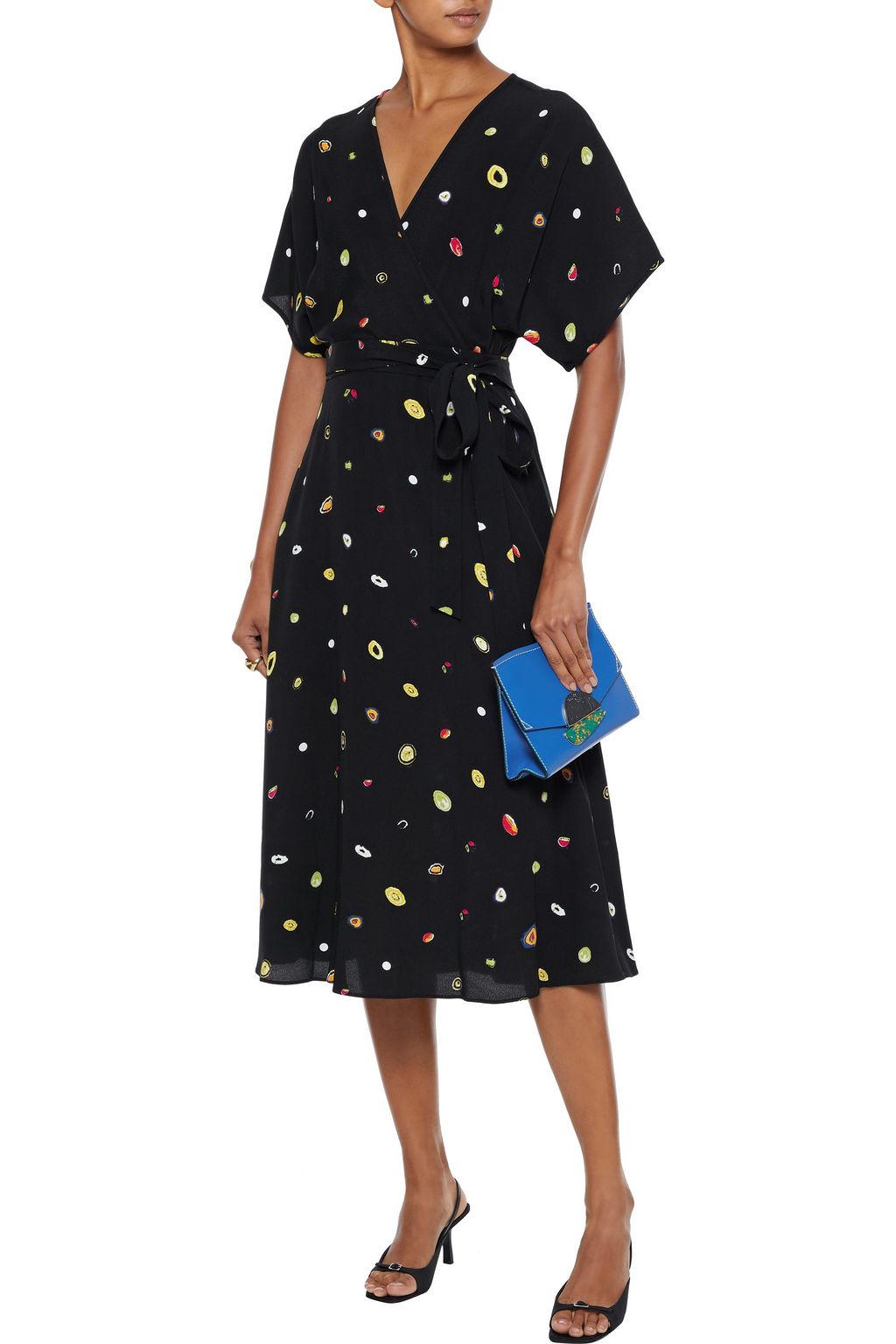 DIANE VON FURSTENBERG Kelsey printed crepe midi wrap dress