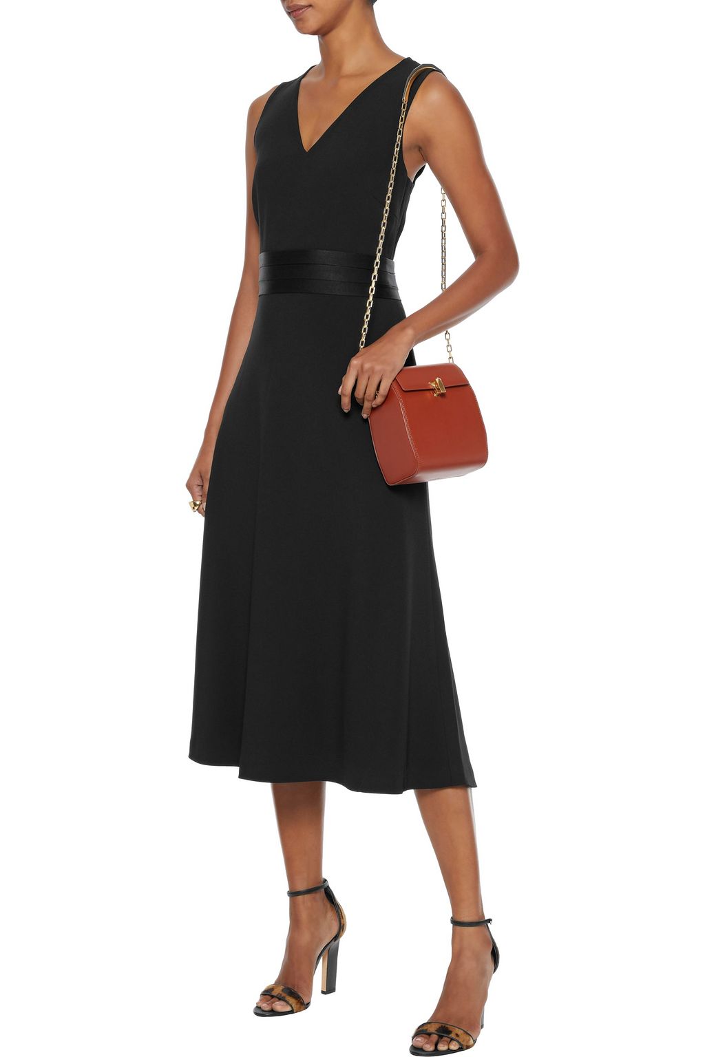 DIANE VON FURSTENBERG Maud fluted satin-crepe midi dress