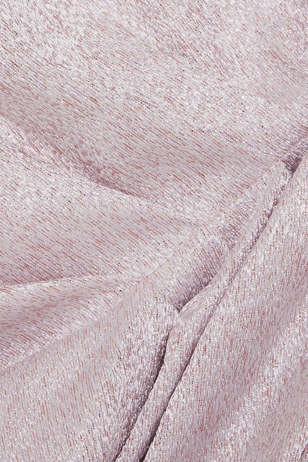 DRIES VAN NOTEN Draped ruffled lamé midi dress
