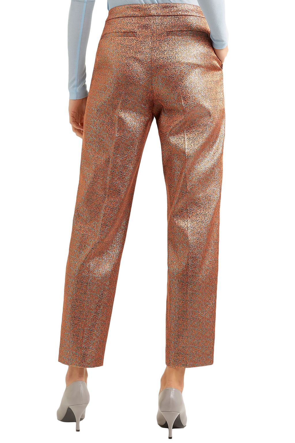 DRIES VAN NOTEN Poumas lamé straight-leg pants