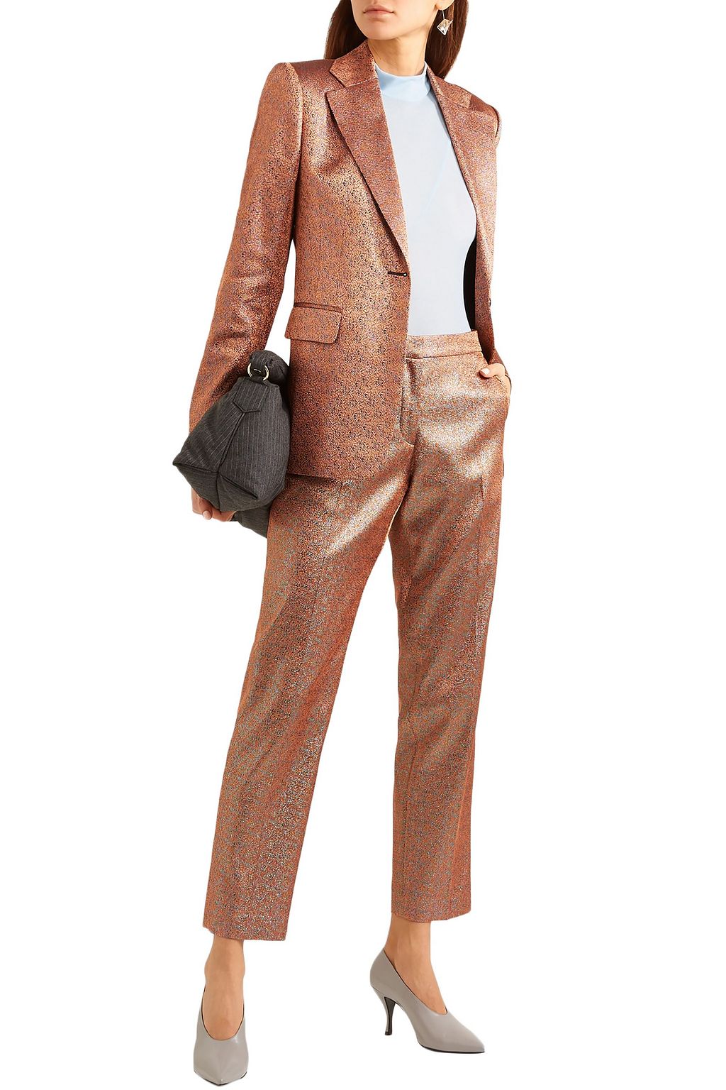 DRIES VAN NOTEN Poumas lamé straight-leg pants