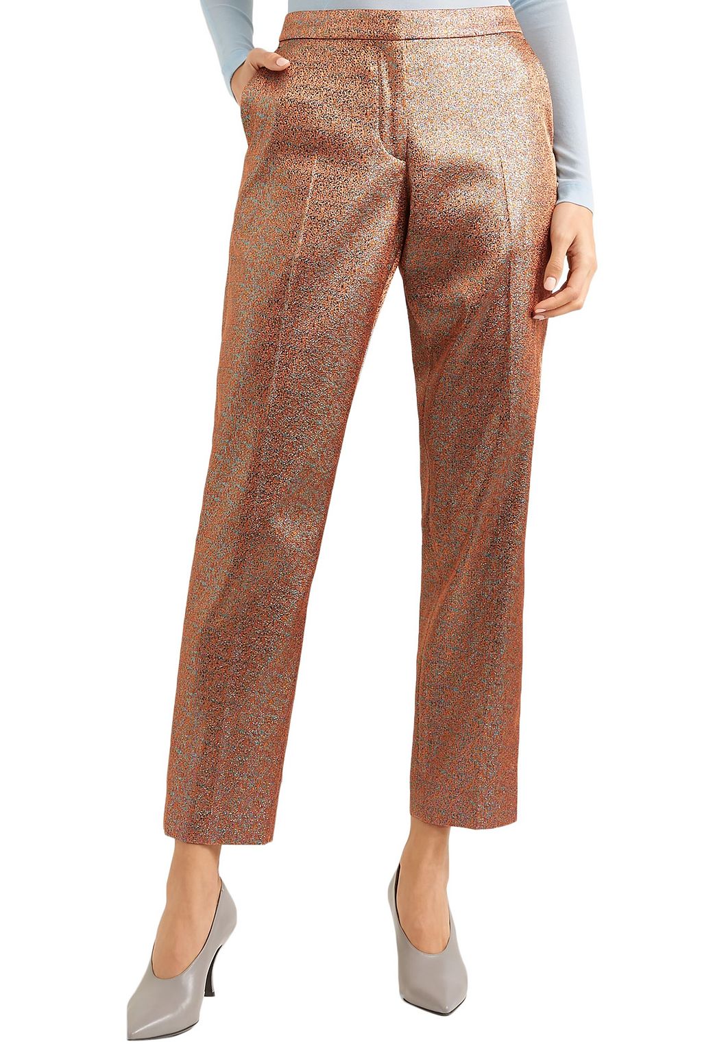 DRIES VAN NOTEN Poumas lamé straight-leg pants